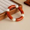 Women Elastic Resin Bead Bracelet Artistic Marbled Comfort Fit Fashion Statement Bracelet Suitable for Various Event