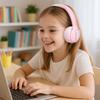 Wireless BT 5.4 headphones FOR children 85 dB microphone foldable pink