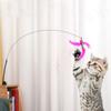 Plastic Sucker Wire Cat Teaser Stick With Suction Cup Cat Playing Teaser Wand Toy  Relieve Boredom