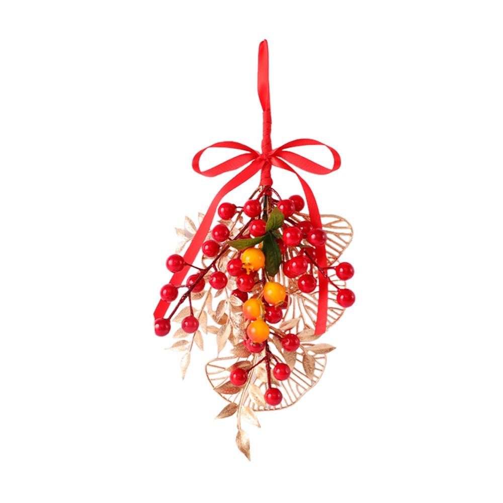 Facai Red Fruits Lucky Charm Gold&red Drop Ornaments Creative Hanging Pendent  Gift