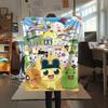 1PC Tamagotchi Print Flannel Blanket, High quality Comfortable for All Seasons, Home Decor, Warmth and Comfort, Perfect for Christmas Gifts189