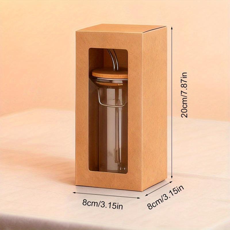 30-Pack Yellow Kraft Paper Gift Boxes for 10oz 20oz 30oz Flat Bottom Tumblers Window Flat Bottom Glass Jars Gift Packaging Boxes