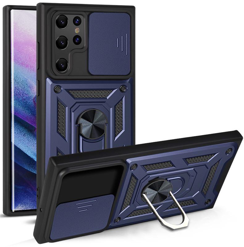 Samsung S22 Ultra Anti-Drop Phone Case with Push-Window and Car Ring
