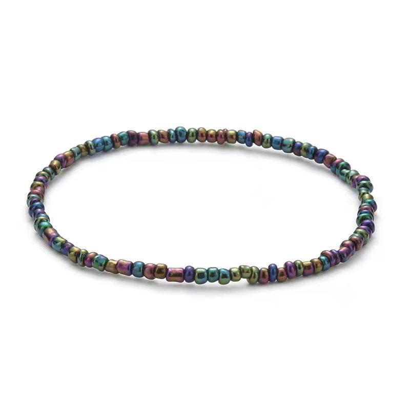 Colorful Beads Anklets Summer Beach Boho Women Elastic Rope Chains Adjustable Ankle Bracelet Beach Jewelry Vacation Accessories