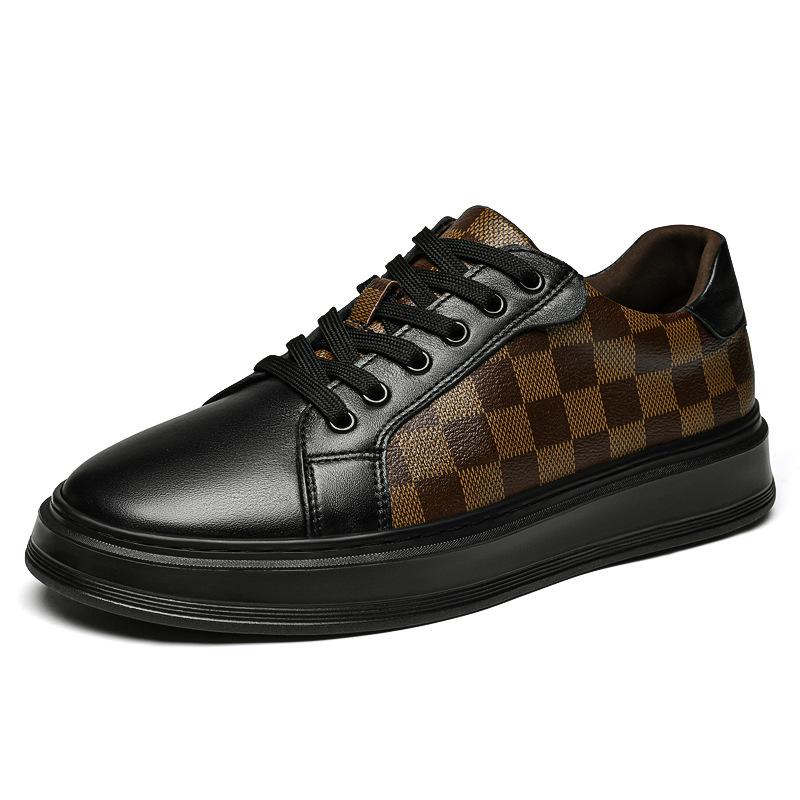 Men s Retro Leather Low-Top & High-Top Casual Shoes, Large Size, White Cowhide Sneakers 46