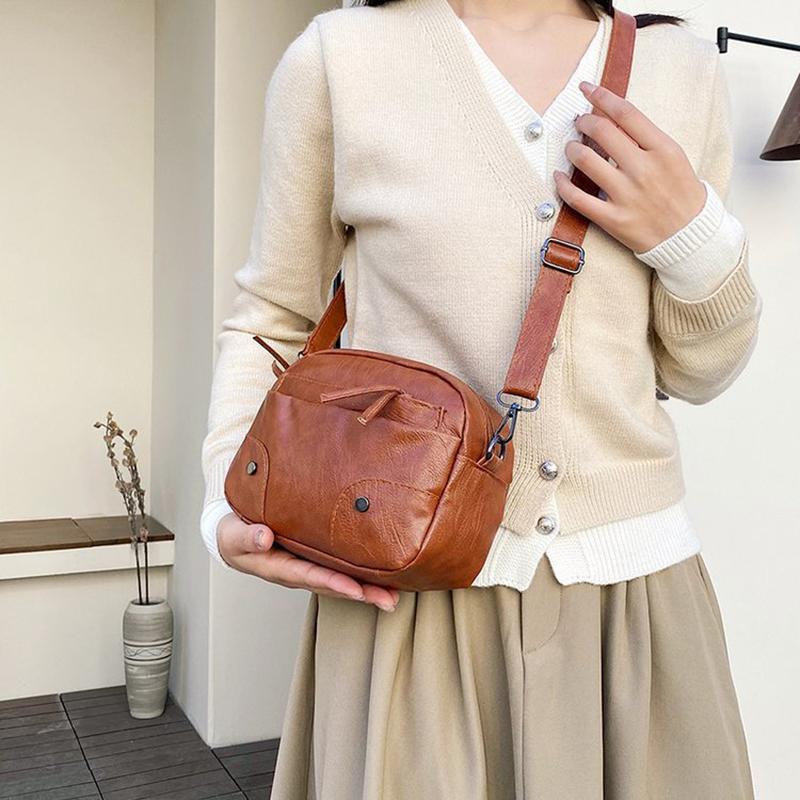 Vintage Simple Women Tašky přes rameno Malá kabelka Crossbody Phone Peněženka Pack Měkké PU kožené čtvercové tašky Messenger