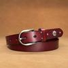 Rivet Women's Belt, First Layer Cowhide Fashion Casual Pin Buckle Belt, Genuine Leather Simple Belt