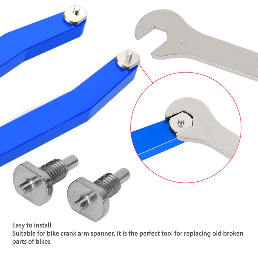 2PCS Bike Crank Arm Cap Spanner Pin Stainless Steel Bike Pin Spanner Wrench Spare Screws for Replacement