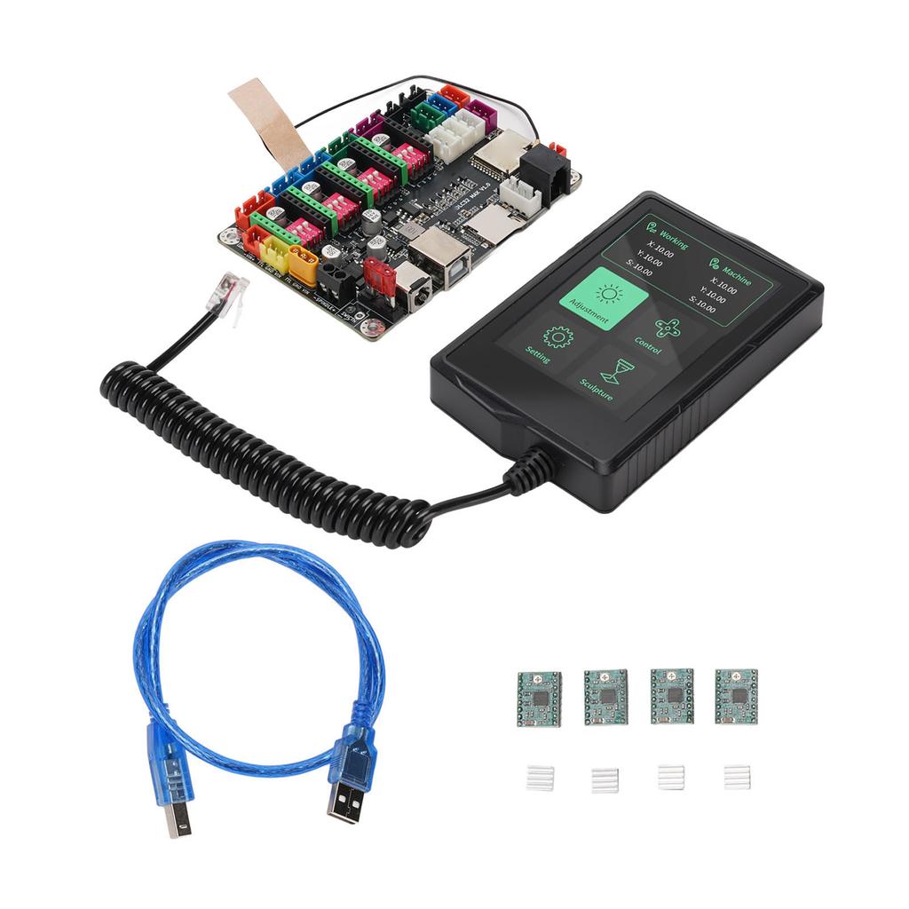 CNC-Fräsmaschinen-Steuerplatine für MKS DLC32 Maximale 4-Achsen-Steuerplatine mit 3,5-Zoll-Kapazitivem Touchscreen 4