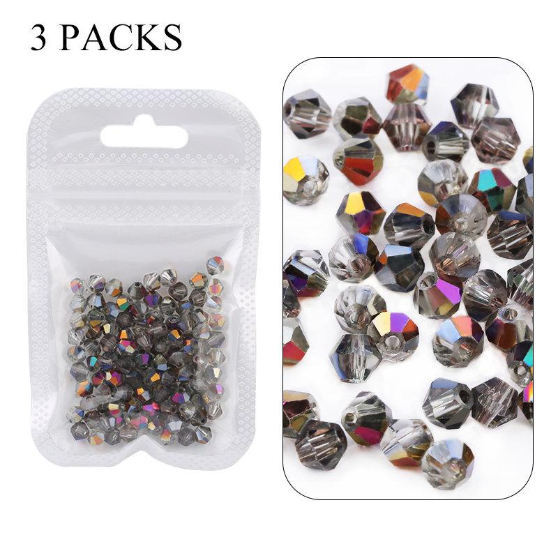 4mm Shiny AB Color Crystal Bicone Beads Glass Jewelry Beads Loose Spacer Beads Earring Bracelet Making Jewelry Accessories DIY