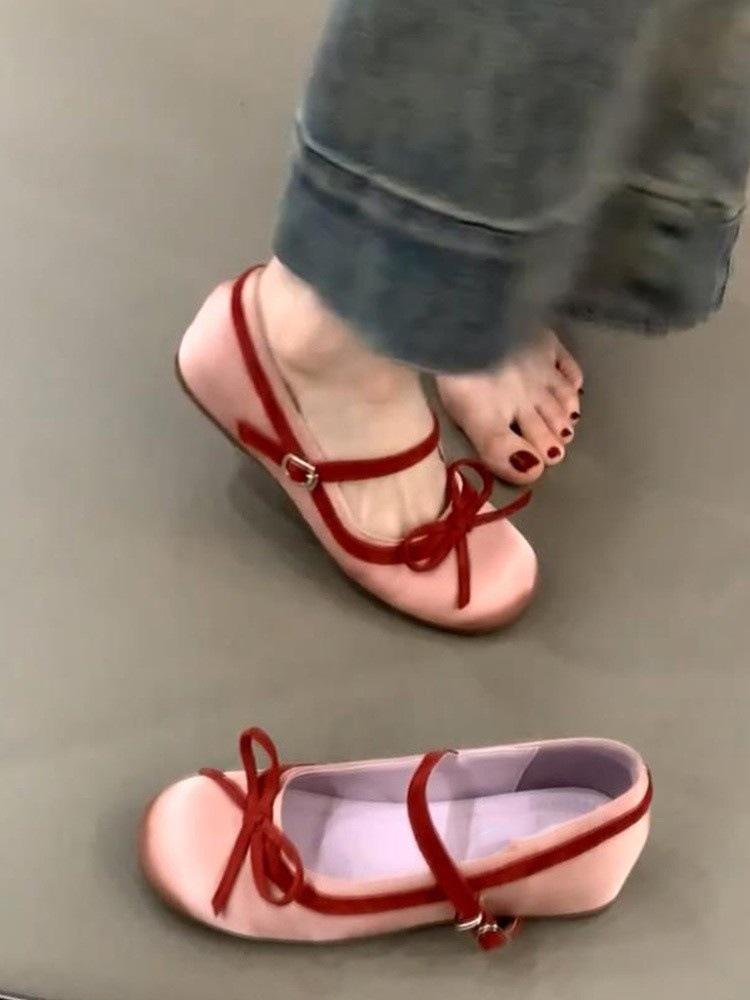 

Французский темперамент лук с одинарными туфлями женские ранние весенние и осенние туфли на плоской подошве бабушкины туфли женские туфли увеличиваются в высоту 39 розовый