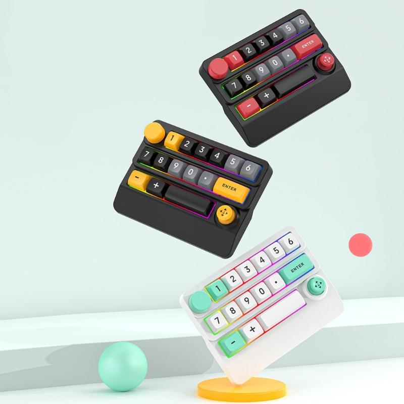 Wireless Gaming Keyboard Macro Defined Joystick 15keys Gaming Keyboard with Color Lights Multiple Function