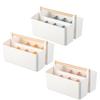 Desktop Plastic Caddy with Wooden Handle Art Supply Organizer Bin with Adjustable Dividers Makeup Basket Storage Tote for Colored Pencils Brushes