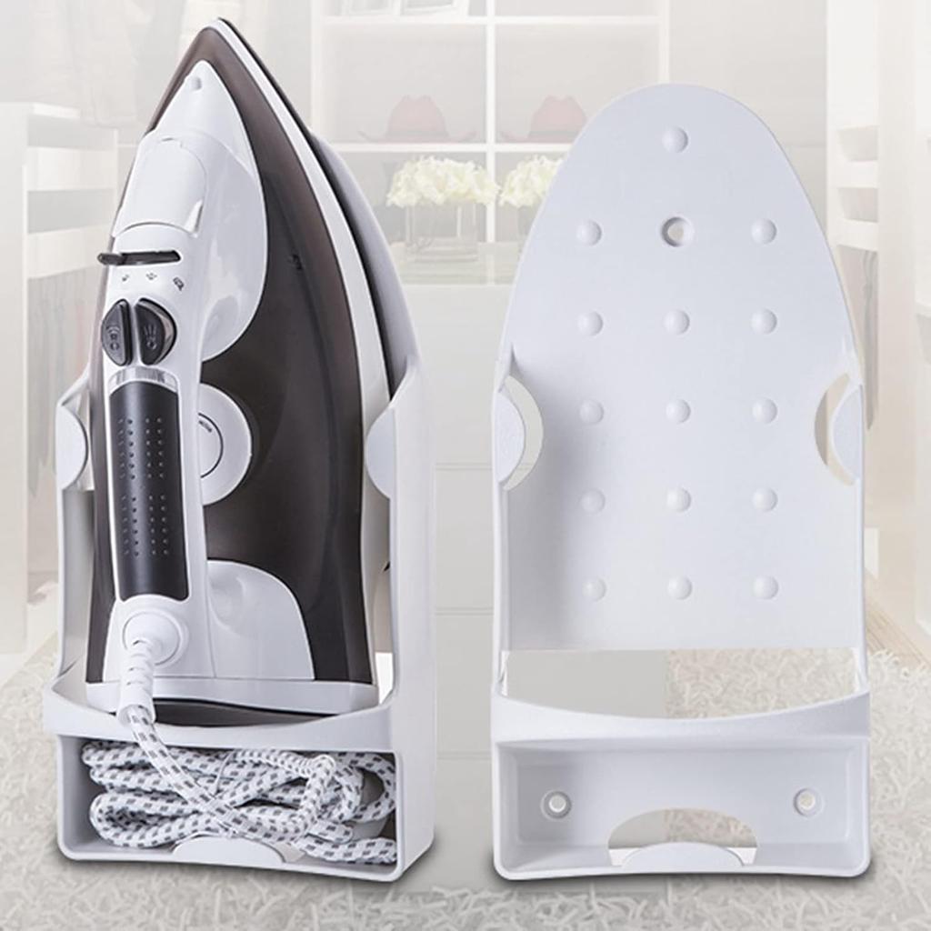 Iron Board Wall Mount, Wall Mount Ironing Boards, Iron Holder Wall Mounted Heat Resistant Widened Electric Iron Organizer with Hooks for Closet Hotel