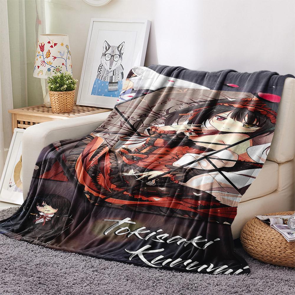 1PC Kurumi Print Flannel Blanket, High Quality All Seasons, Home Decor, Warmth and Comfort, Perfect for Christmas Gifts