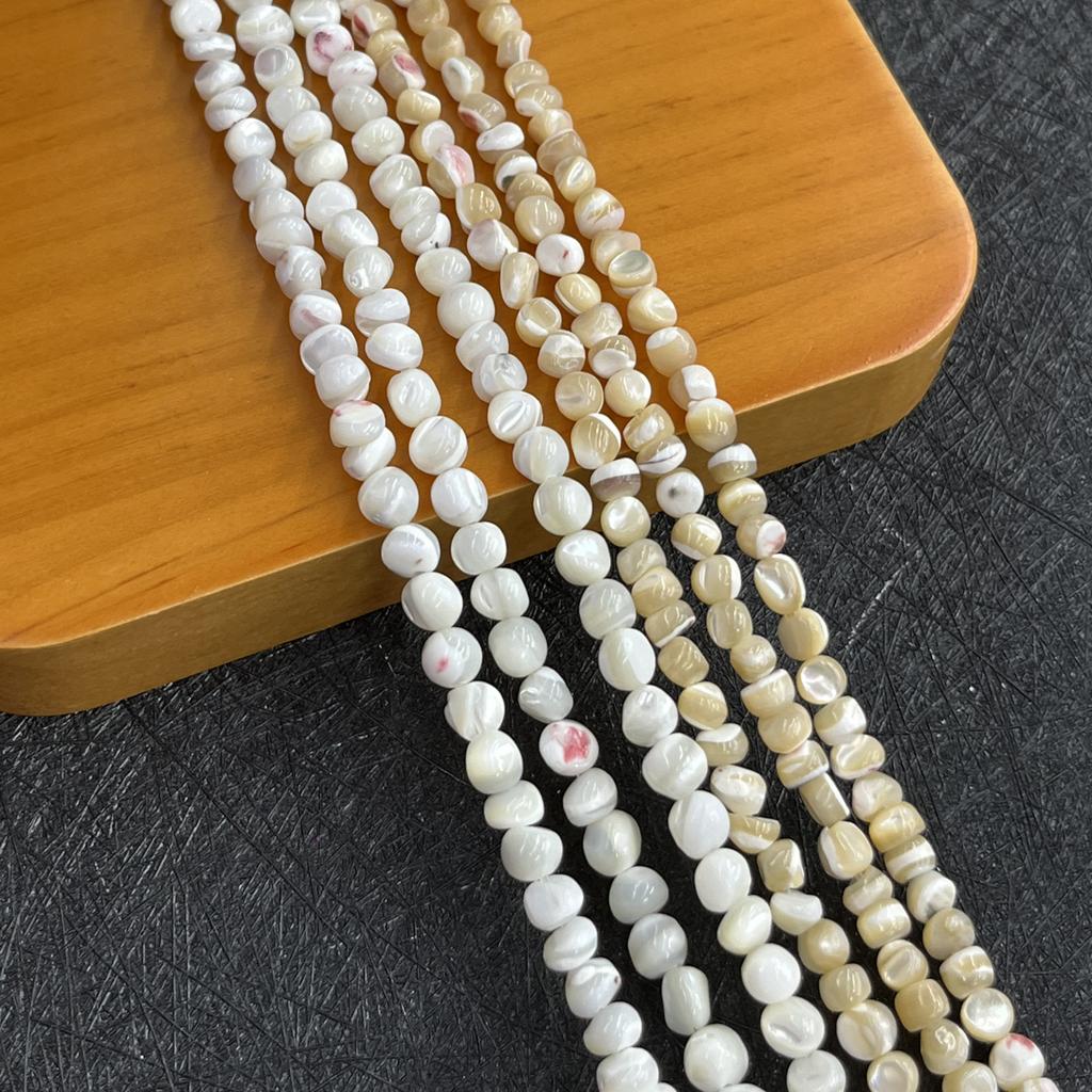 1String, Natural Shell Beads 5-6mm, Boho Style Irregular Chip Loose Spacer Beads for DIY Bracelet & Necklace Accessories Jewelry Making Supplies 38cm