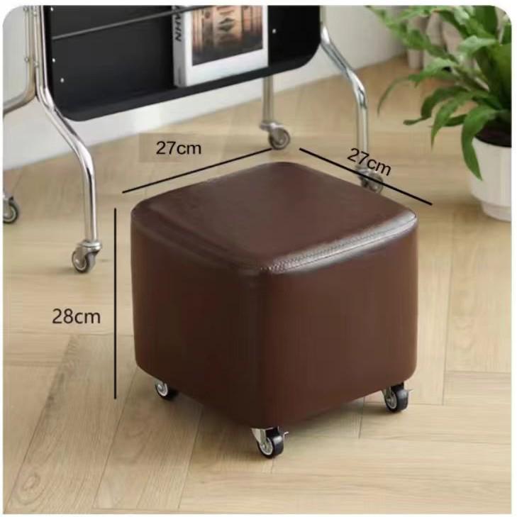 High-Leg Small Stool with Wheels - Versatile Chair for Living Room or Entryway