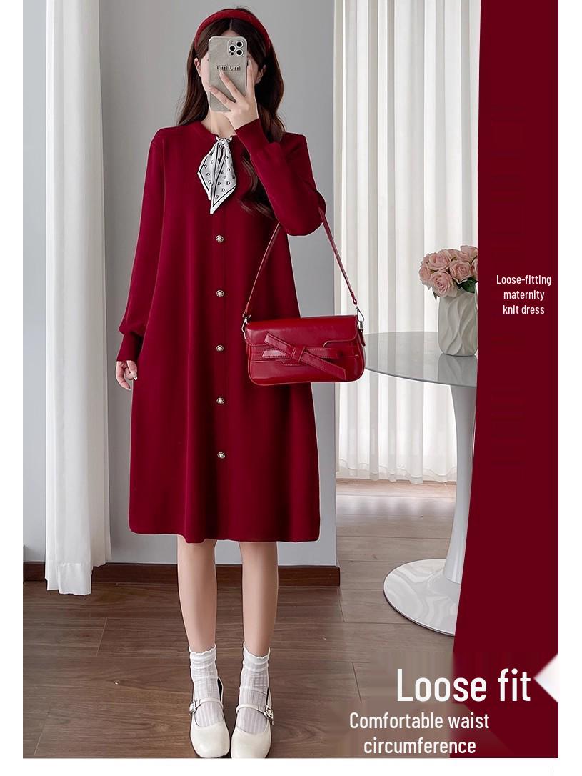 French Black Hepburn Style Plus Size Dress - Autumn/Winter 2025 Waist-Hugging Slimming Loose Fit Large