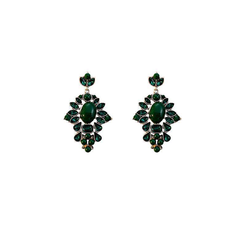 Retro Color Geometric Earrings, Court Style Niche Water Drop Oval Earrings, Medieval Color Matching Earrings