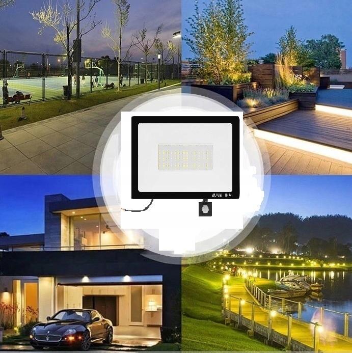 200W LED floodlight lamp, motion sensor, twilight, IP65, outdoor premium