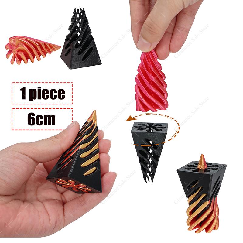 3D Printed Spiral Cone Impossible Pyramid Passthrough Fidget Toys Kids Sculpture Pass Through Vortex Thread Decompression Dolls