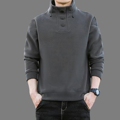 Herren Winter Einfarbig Oberteile Warmer Pullover Rollkragen Verdickt Übergröße Langarmshirt Plüsch Warme Oberteile