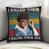 1 Stück Murder She Wrote Jessica Fletcher "Ich habe sie getötet" Meme Druck Kissenbezug, 2D Zweiseitiger Polyester Kissenbezug, Lustig