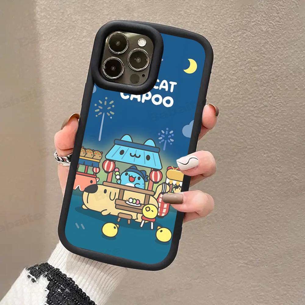 Bugcat Capoo Cute Phone Case For iPhone 16 15 14 Plus 13 12 11 17 Pro Max Pro Soft Cover