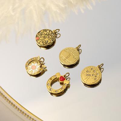 Colgante de Halloween con forma de fantasma, calabaza y araña, de acero inoxidable chapado en oro de 18 quilates, ideal para joyería DIY.