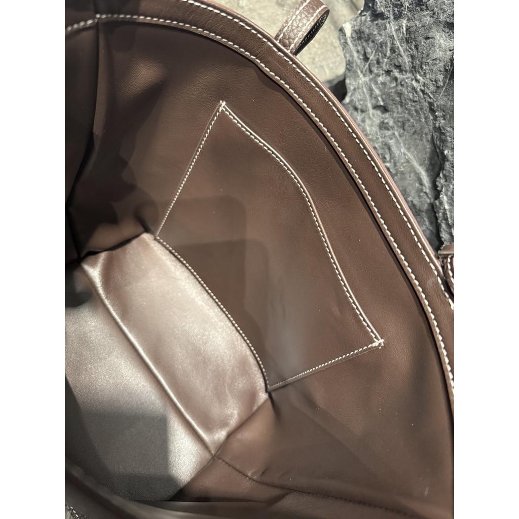 2025 New first layer TC cowhide minimalist wind stitch inside and outside full leather shoulder bag large capacity tote bag wholesale