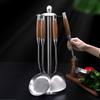 304 Stainless Steel Wood Handle Wide Fried Fish Spatulas Steak Shovel Fish Turner Slotted Beveled Kitchen Cooking Utensils
