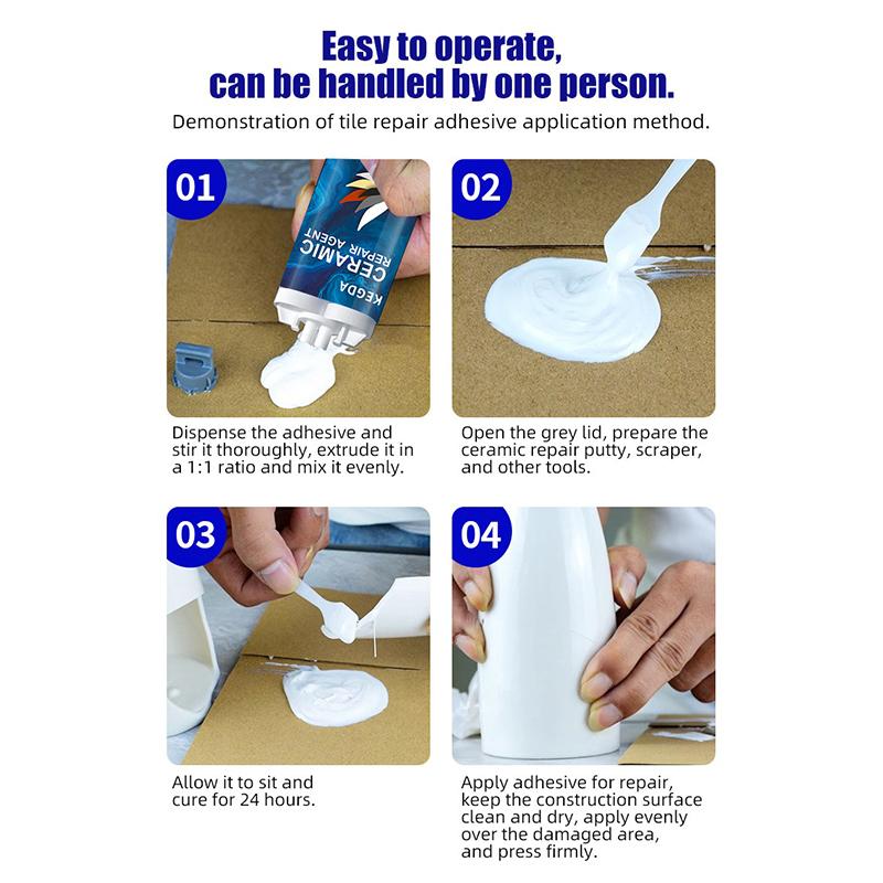 Ceramic Glue Glue For China And Porcelain Repair Waterproof Pottery Porcelain Bonding Adhesive For Basins Dishes Tiles Mugs
