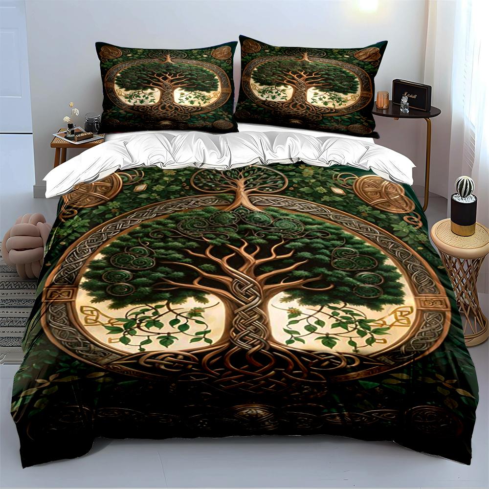 Celtic Tree of Life Green Bedding Set Bedding set (1 duvet cover, 2 pillowcases, duvet not included)