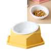 Raised Cats Bowl Plastic Tilted Elevated Spill Proof Hexagonal Pet Food Bowl for Home Yellow