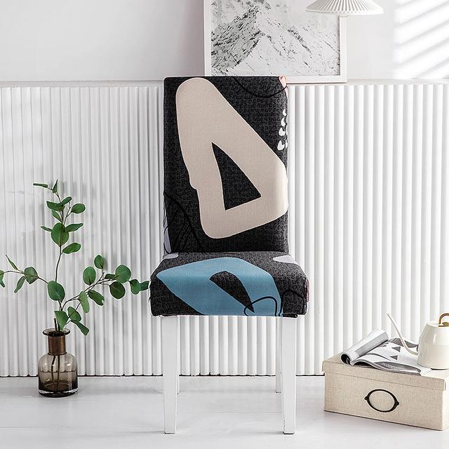 3D-Druck Esszimmerstuhlbezug Strech Geometrischer elastischer Stuhlbezug Sitzbezug für Küchenhocker Home Hotel Hochzeitsdekoration