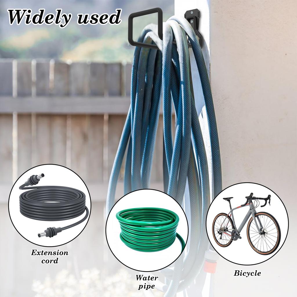 3Pcs Garden Hose Holder Metal Hose Reel Hanger Wall Hooks Organizer Heavy Duty Water Tube for Outdoor Indoor Garage Yard