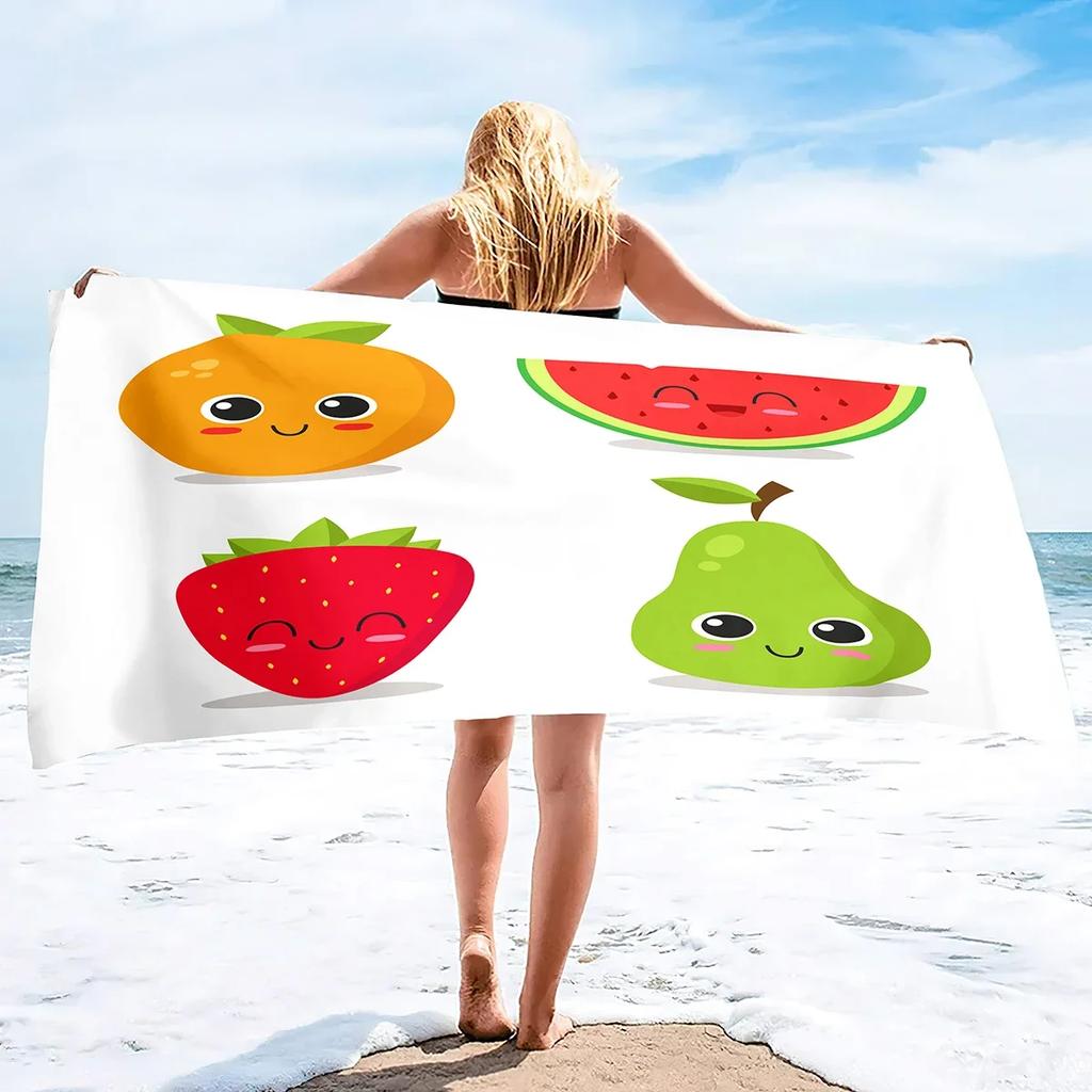 Funny Fruit Quick Dry Beach Towel Oversized Sand Free Large Beach Towels Bath Beach Pool Gym Travel Towel Gifts for Kids Adults