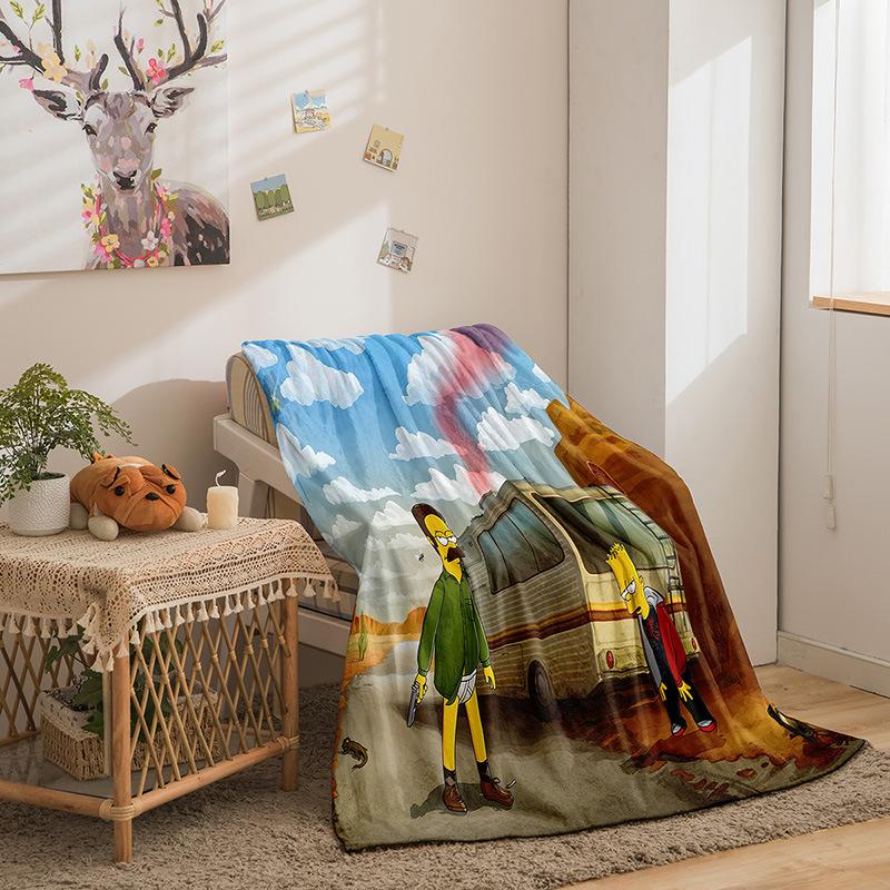 Cartoon Simpson Series Double-Sided Flannel 3D Digital Printing Blanket Blanket