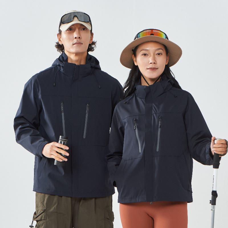 Unisex Windproof Three-in-One Detachable Jacket Set for Outdoor Winter Camping L