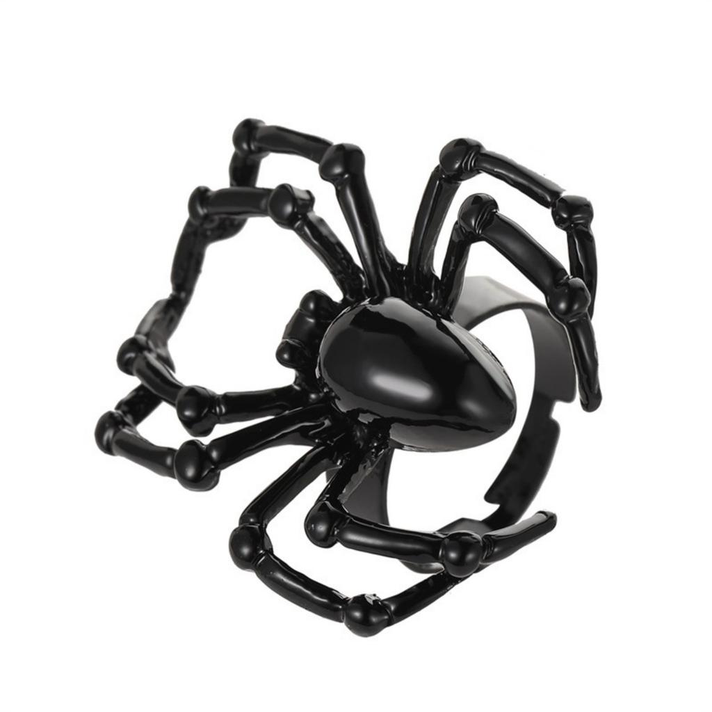 Exaggerated Punk Spider Opening Adjustable Rings Classic Gothic Halloween Insect Finger Ring Party Gifts Jewelry For Women Men