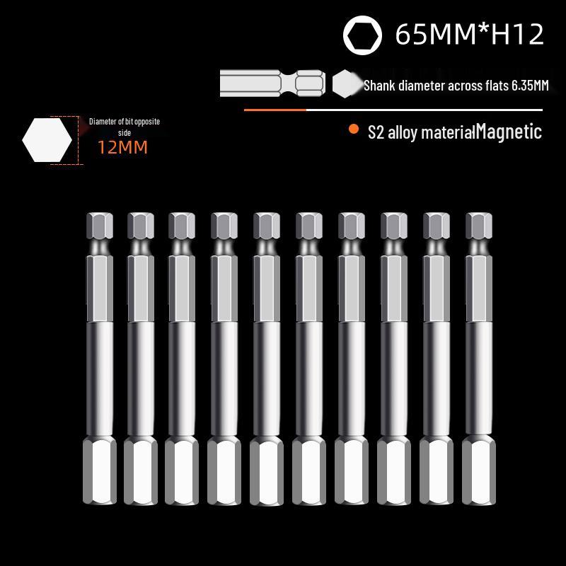 Hexagonal High Hardness S2 Bit Set for Pneumatic & Electric Screwdrivers