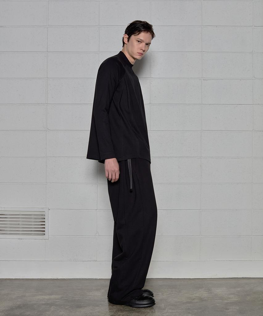 Digeunag Side Pleated Wide Pants (Black)