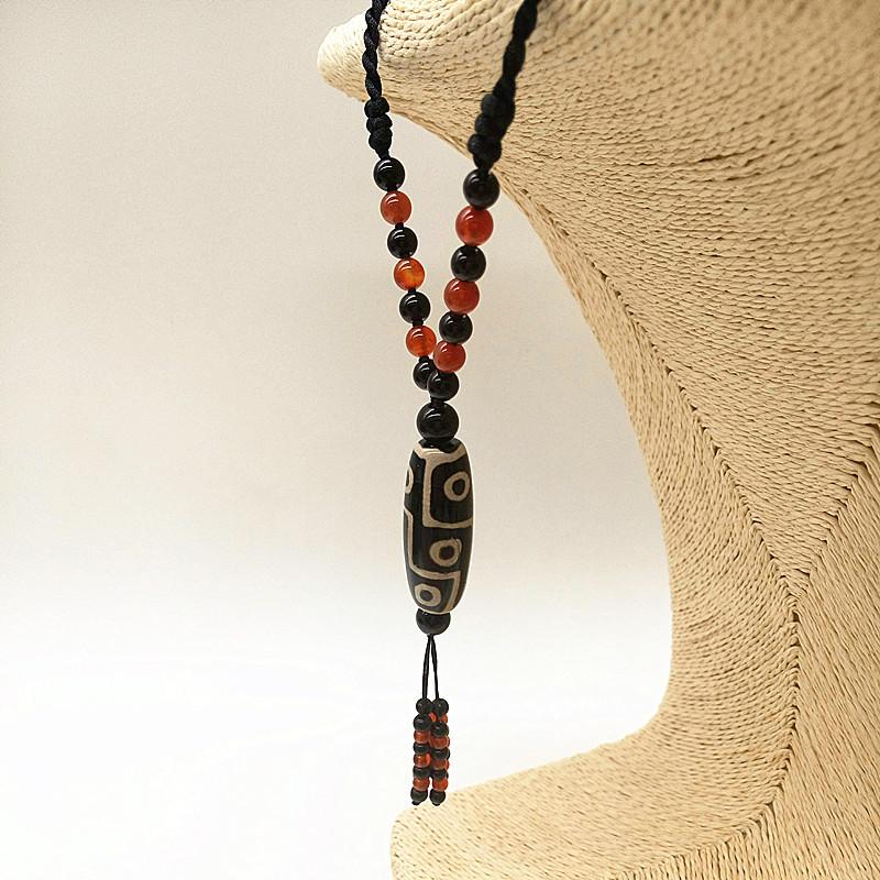 New Ethnic Style Tianzhu Nine Eye Tianzhu Pendant, Men's and Women's Casual Versatile Hanging Necklace