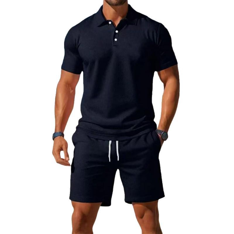 Summer Men's Slim Fit Polo Shirt & Shorts Set - Casual, Versatile, Fashionable Short Sleeve Sportswear