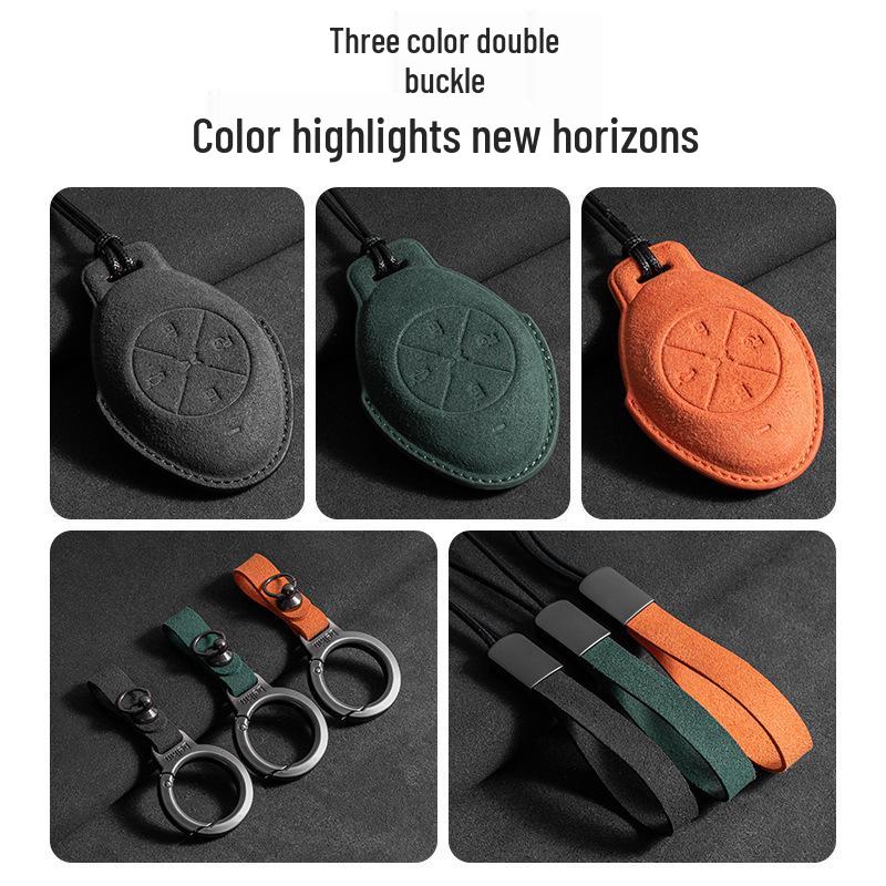 Alcantara Key Case for XPeng Models: P7, P7i, P5, G9, G6, G3, and G3i - Full Coverage with Buckle