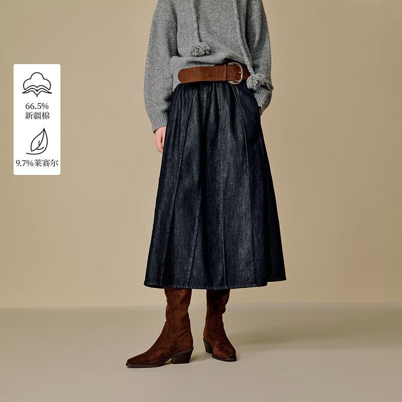 

Inman Lyocell Denim A-line Midi Skirt M