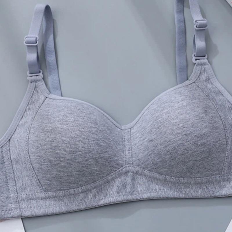 Light Pink Wireless Cotton Bra with Adjustable Straps