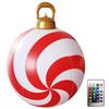 24 Inch Light Up PVC Inflatable Christmas Ball New Years Christmas Ornaments with Light and Remote Holiday Yard Lawn Porch Decor
