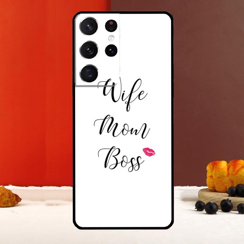 Wife Mom Boss Cover For Samsung Galaxy S25 S24 Ultra S22 S23 Plus S20 S21 FE S9 S10 S25 FE Phone Case