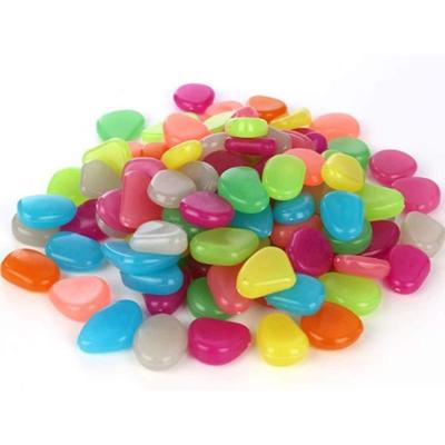 Anyasen 200 Pieces Luminous Pebble Luminous Stone Multicolored Pebbles Garden Decorative Fluorescent Luminous Stones Decor for Passe6
